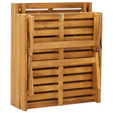 Folding Sun Lounger with Cushion Solid Acacia Wood - Rear View