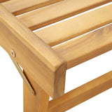 Folding Sun Lounger with Cushion Solid Acacia Wood - Close-Up Angle