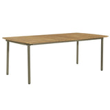 9 Piece Outdoor Dining Set Solid Acacia Wood and Steel - Front View
