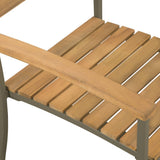 9 Piece Outdoor Dining Set Solid Acacia Wood and Steel - 45-Degree Angle