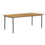 9 Piece Outdoor Dining Set Solid Acacia Wood and Steel - Rear View