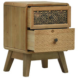 Bedside Cabinet Brown 37x30x51 cm Wood - Side View