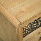 Bedside Cabinet Brown 37x30x51 cm Wood - Close-Up Angle
