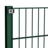 Fence Panel with Posts Iron 349x80 cm Green - Top-Down View