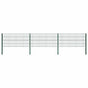 Fence Panel with Posts Iron 522x80 cm Green