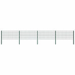 Fence Panel with Posts Iron 694,5x80 cm Green