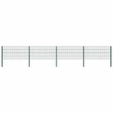 Fence Panel with Posts Iron 694.5x80 cm Green