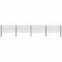 Fence Panel with Posts Iron 694,5x80 cm Green