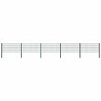 Fence Panel with Posts Iron 867x80 cm Green