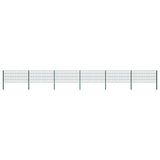 Fence Panel with Posts Iron 1040x80 cm Green