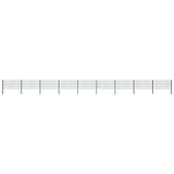 Fence Panel with Posts Iron 1557.5x80 cm Green
