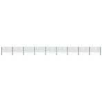 Fence Panel with Posts Iron 1557,5x80 cm Green