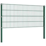 Fence Panel with Posts Iron 1557.5x80 cm Green