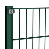 Fence Panel with Posts Iron 1557.5x80 cm Green