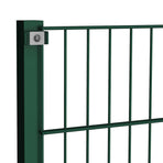 Fence Panel with Posts Iron 1557,5x80 cm Green