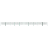 Fence Panel with Posts Iron 1730x80 cm Green