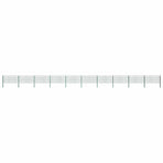 Fence Panel with Posts Iron 1730x80 cm Green