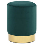 Stool Dark Green and Gold Velvet 28 x 36 cm