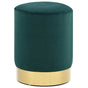 Stool Dark Green and Gold Velvet 28 x 36 cm