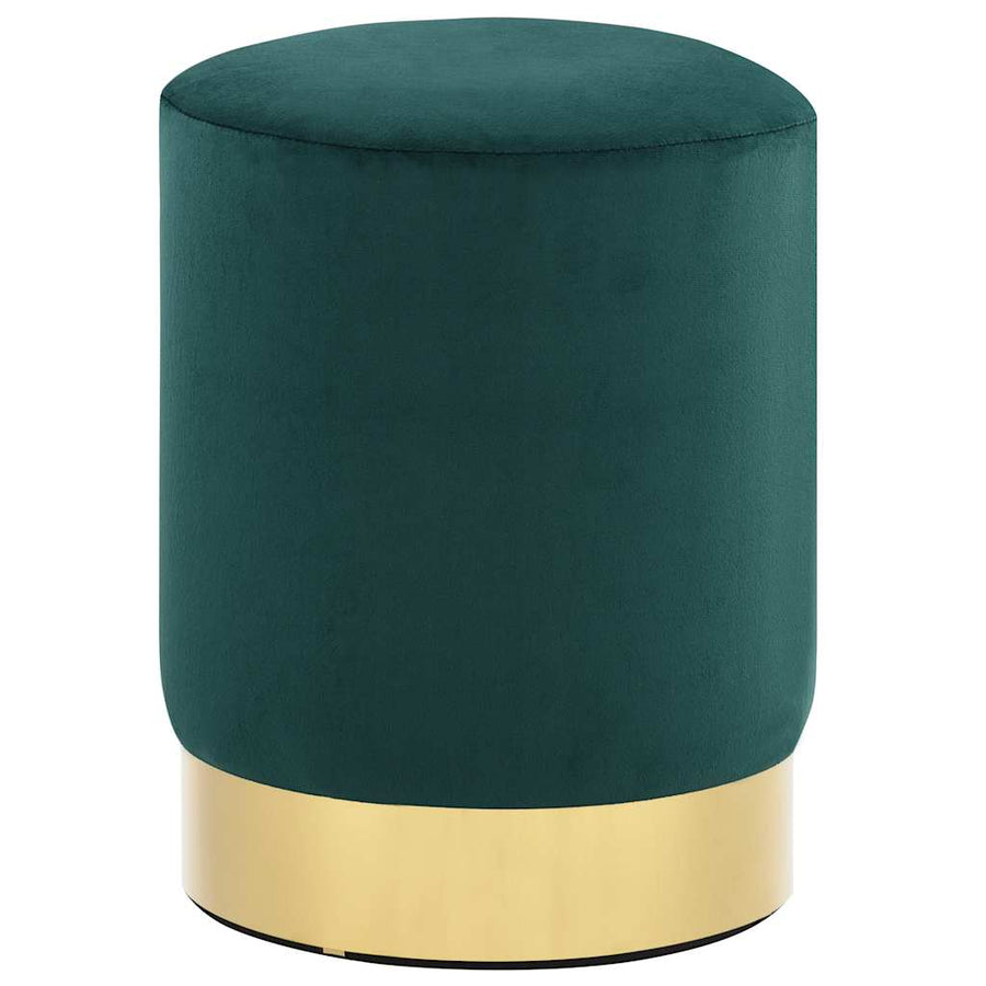 Stool Dark Green and Gold Velvet 28 x 36 cm