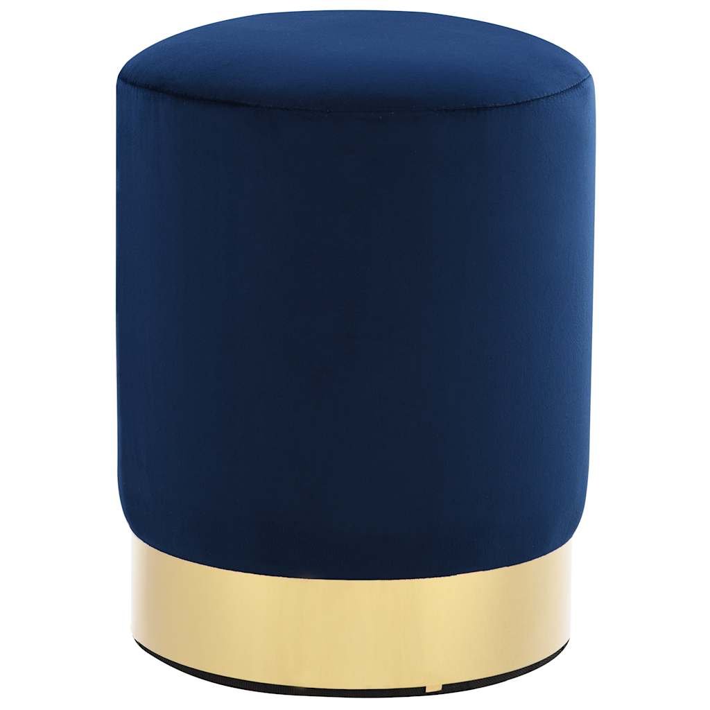 Stool Blue and Gold Velvet 28 x 36 cm