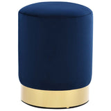 Stool Blue and Gold Velvet 28 x 36 cm