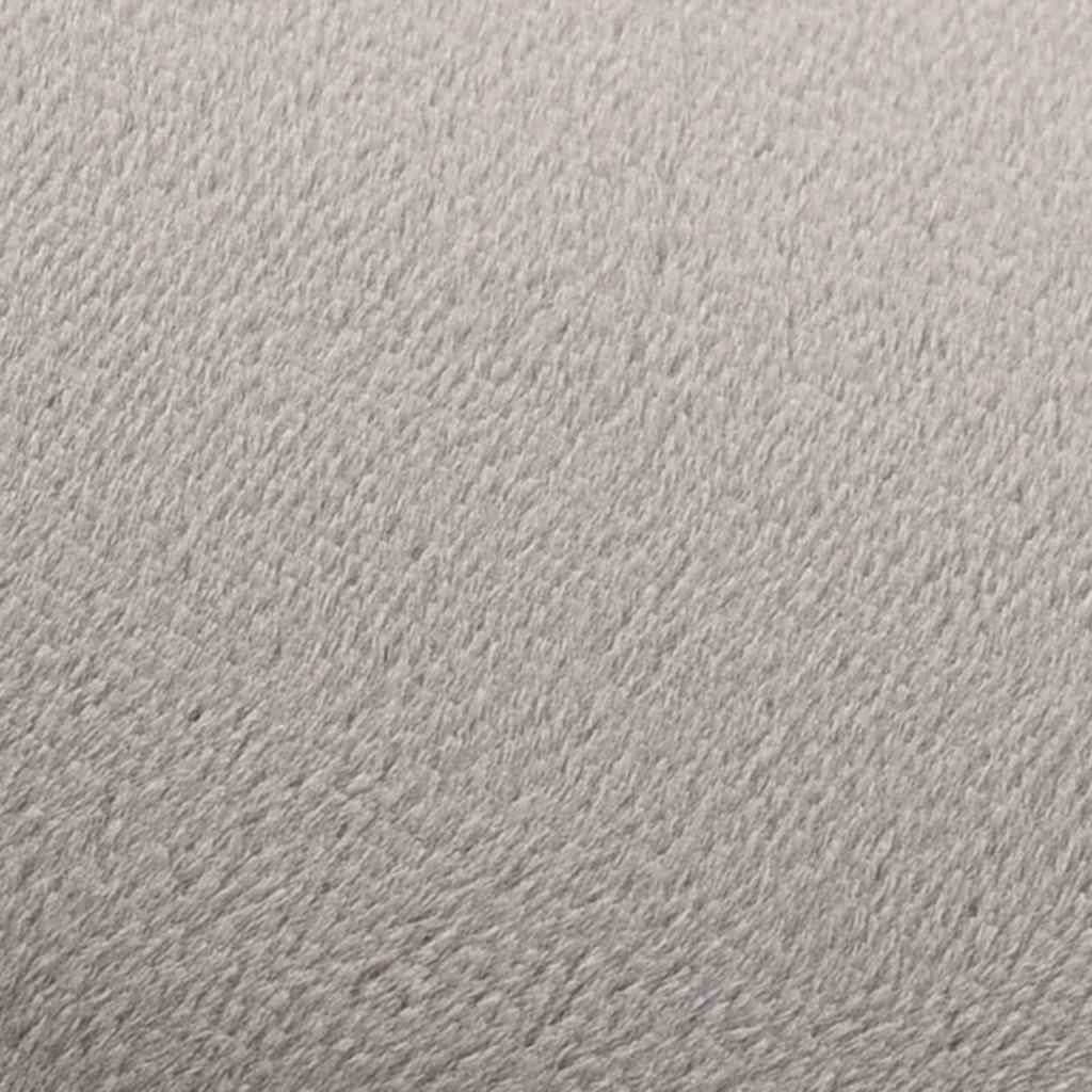 Stool Light Grey and Gold Velvet 28 x 36 cm