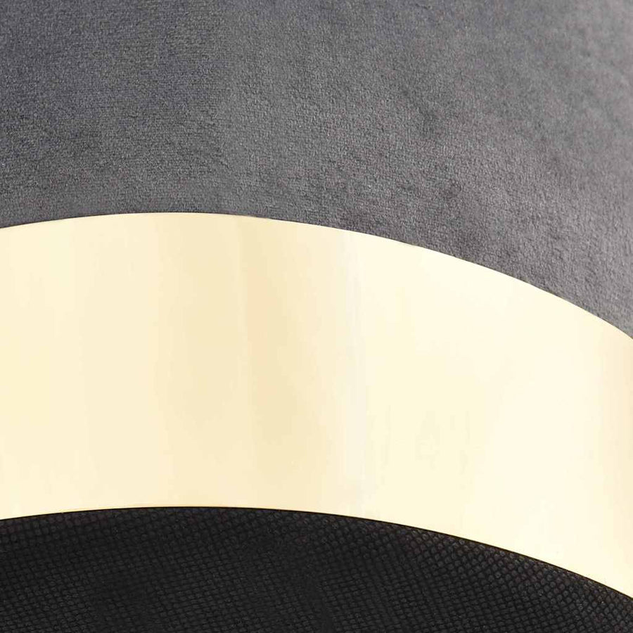 Stool Dark Grey and Gold Velvet 28 x 36 cm
