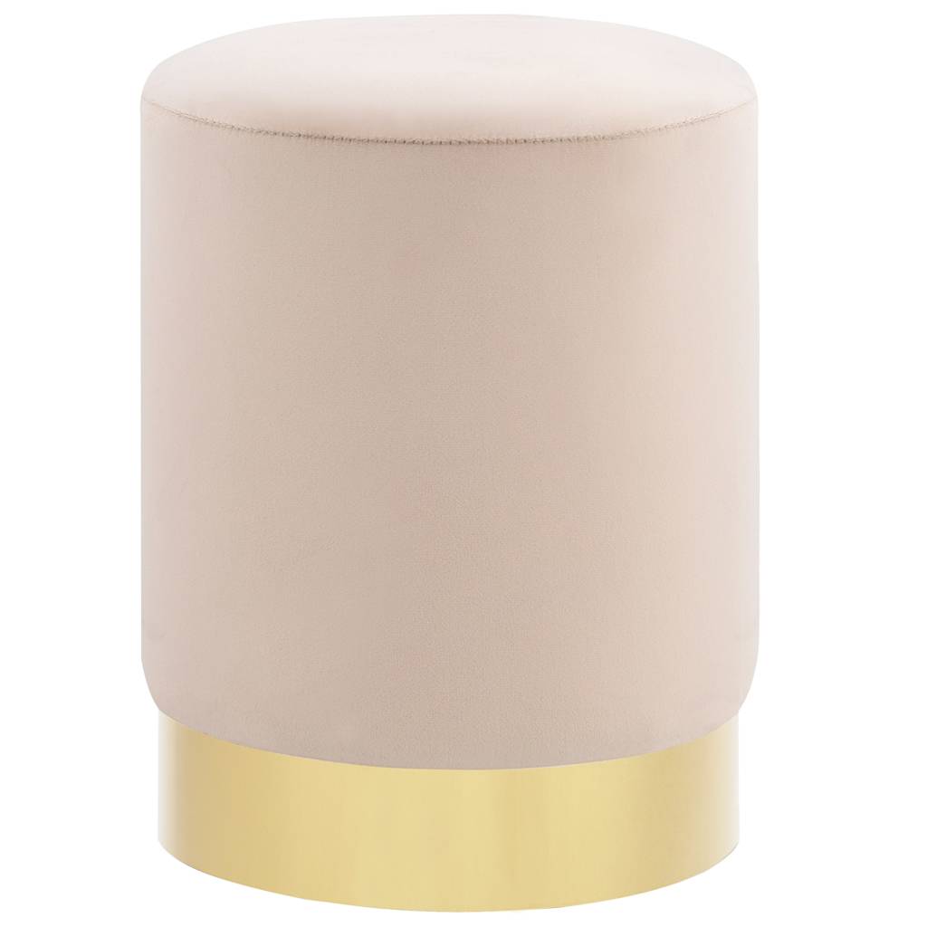 Stool Apricot and Gold Velvet 28 x 36 cm