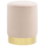 Stool Apricot and Gold Velvet 28 x 36 cm