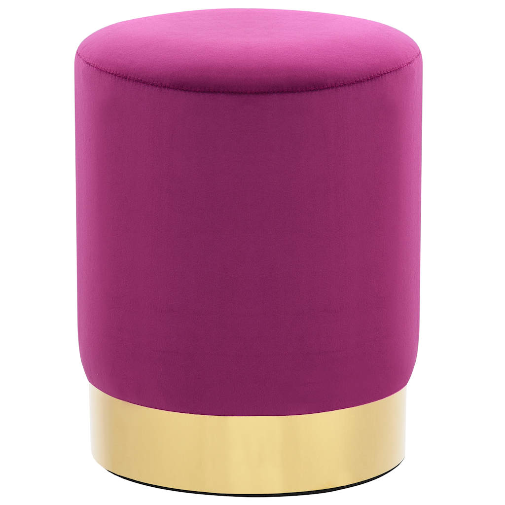Stool Purple and Gold Velvet 28 x 36 cm