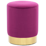 Stool Purple and Gold Velvet 28 x 36 cm