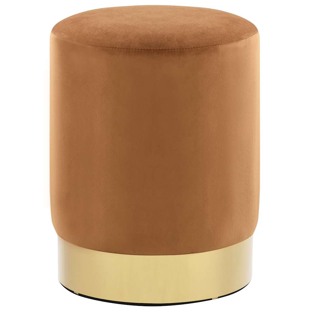Stool Brown and Gold Velvet 28 x 36 cm