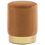 Stool Brown and Gold Velvet 28 x 36 cm