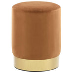 Stool Brown and Gold Velvet 28 x 36 cm