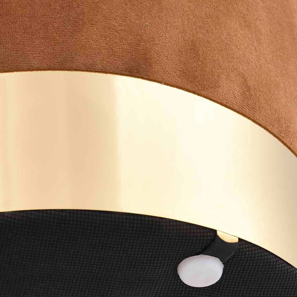Stool Brown and Gold Velvet 28 x 36 cm