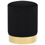 Stool Black and Gold Velvet 28 x 36 cm
