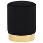 Stool Black and Gold Velvet 28 x 36 cm