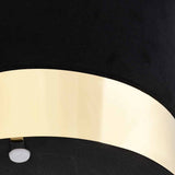 Stool Black and Gold Velvet 28 x 36 cm