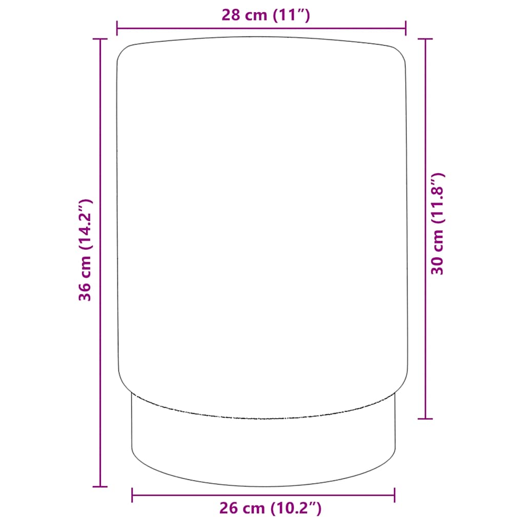 Stool Black and Gold Velvet 28 x 36 cm