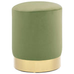 Stool Mustard Green and Gold Velvet 28 x 36 cm