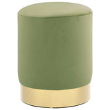 Stool Mustard Green and Gold Velvet 28 x 36 cm
