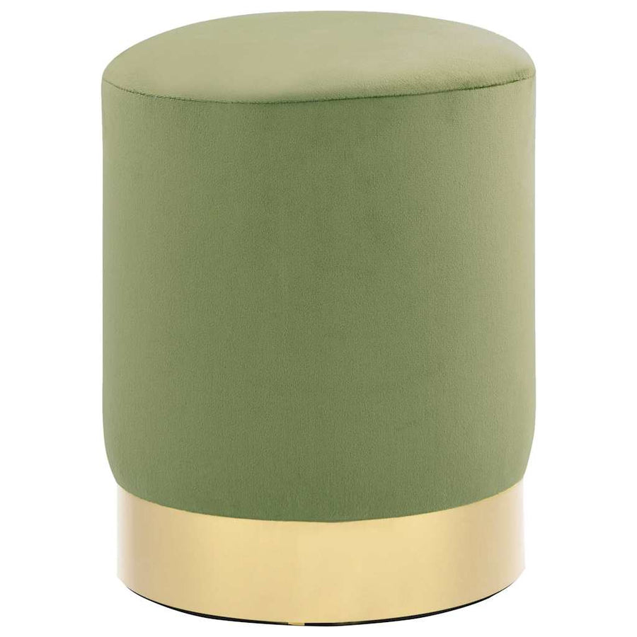 Stool Mustard Green and Gold Velvet 28 x 36 cm
