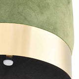 Stool Mustard Green and Gold Velvet 28 x 36 cm - Front View