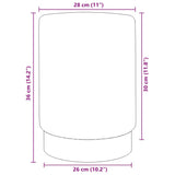 Stool Mustard Green and Gold Velvet 28 x 36 cm - Top-Down View
