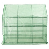 Walk-in Greenhouse with 12 Shelves Steel 143x214x196 cm - Top-Down View