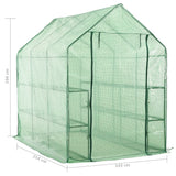 Walk-in Greenhouse with 12 Shelves Steel 143x214x196 cm - Close-Up Angle
