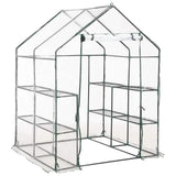 Greenhouse with 8 Shelves 143x143x195 cm - Front View