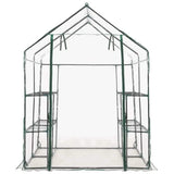 Greenhouse with 8 Shelves 143x143x195 cm - Top-Down View