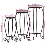 Mosaic Tables 3 pcs Terracotta Ceramic - Low Angle